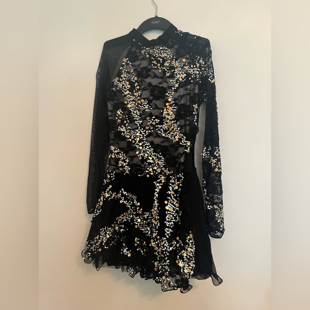 Black sequin dance costume